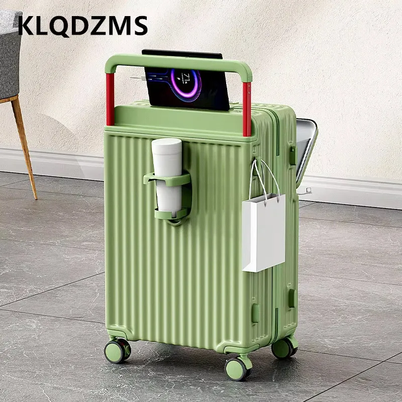 klqdzms valise de cabine multifonctionnelle à ouverture frontale 20/22/24/26 pouces avec compartiment pour ordinateur portable pour femme