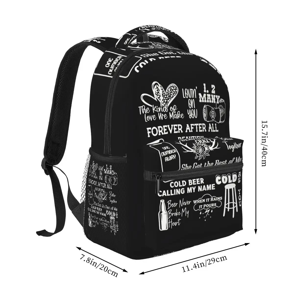 Sac à dos pour étudiants Country Singer Luke Combs Word Tour, sac d'école, sac à dos de randonnée, sac de voyage pour hommes et femmes, sac à bandoulière tendance