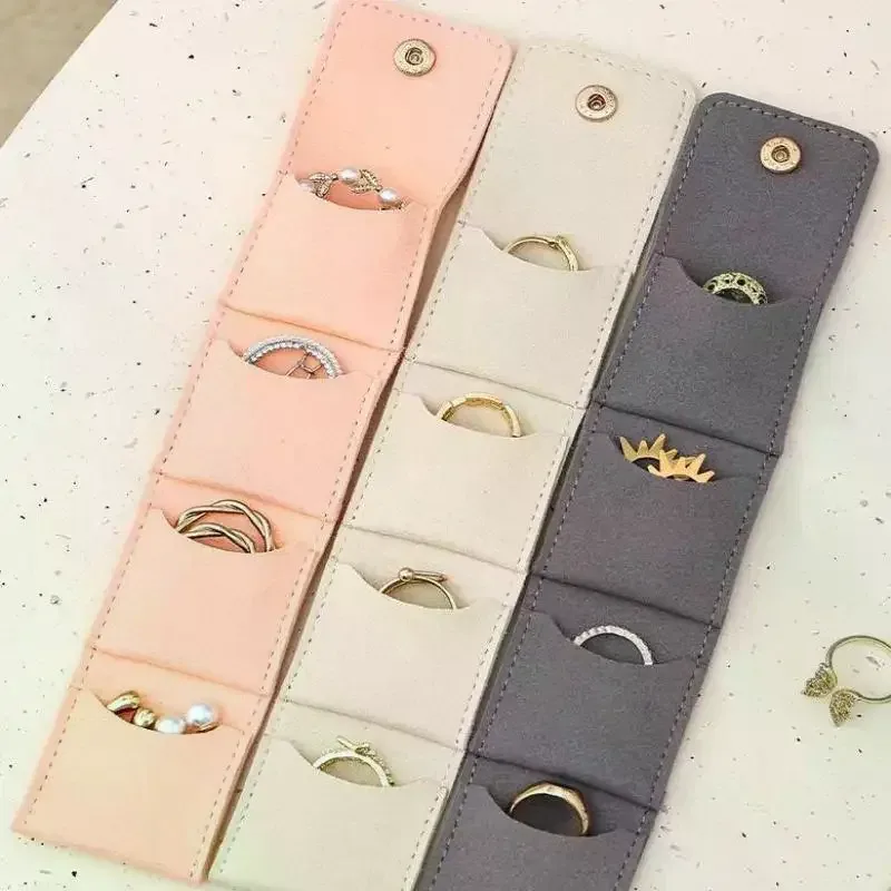 sacs de rangement pliants pour bijoux, jolis petits sacs en microfibre à fermeture à pression, boucles d'oreilles, bagues, colliers à breloques, pochettes cadeaux