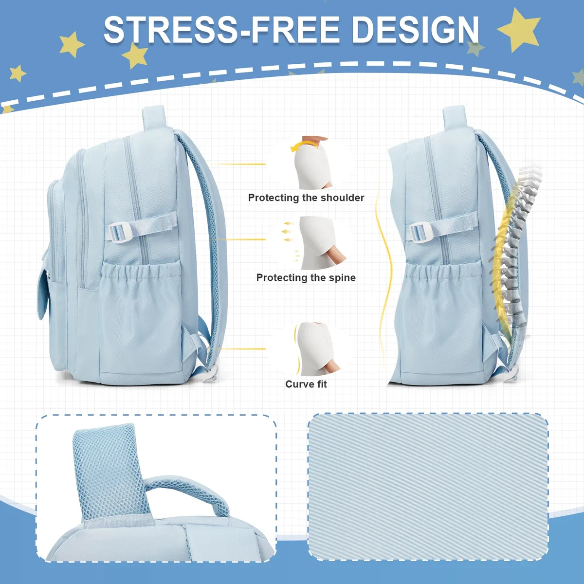 sac à dos esthétique pour femmes, sac à dos d'école pour garçons et filles, sac à livres pour ordinateur portable à plusieurs compartiments, sac à dos de voyage décontracté