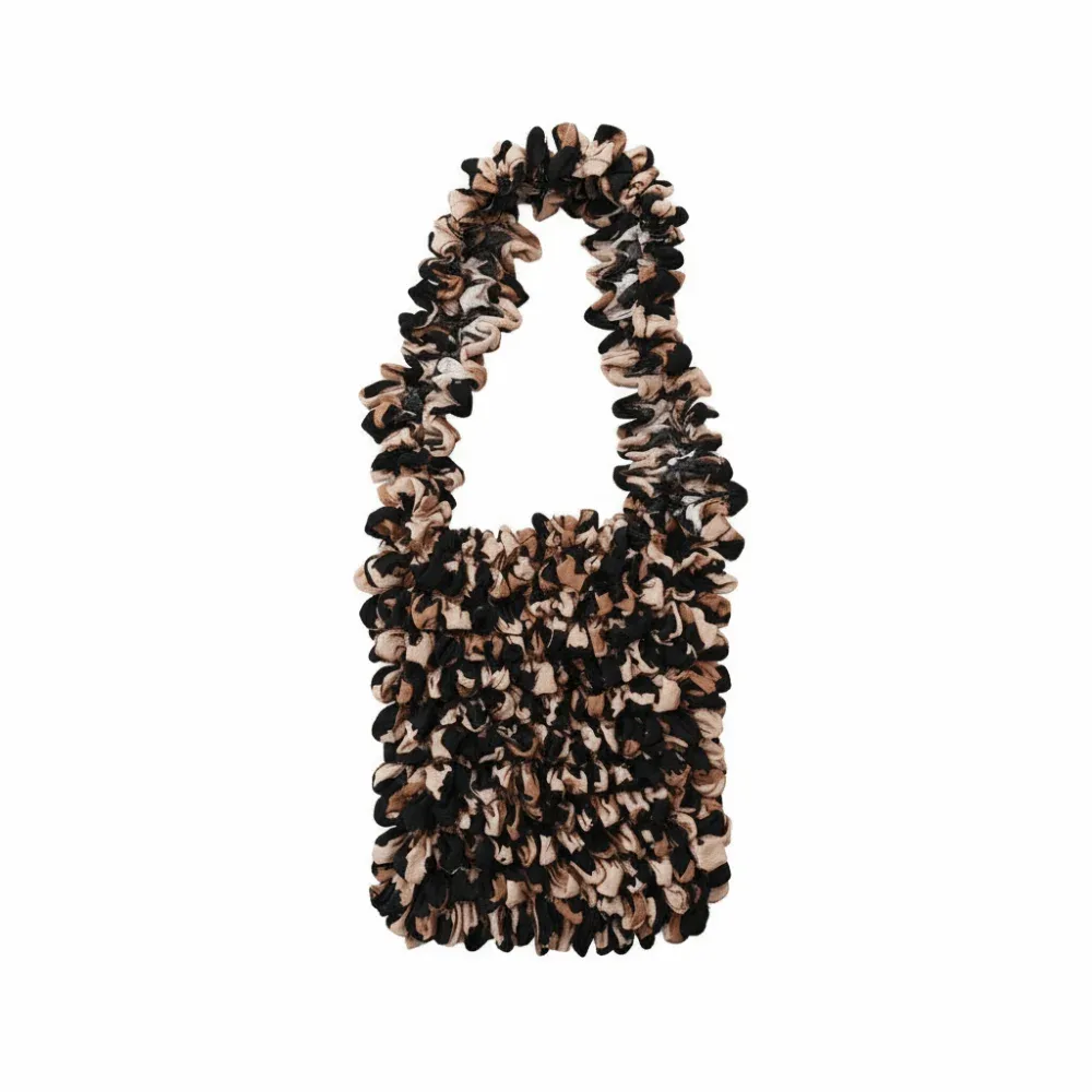 sac bandoulière à bulles de grande capacité, noir à pois, en polyester doux, sac de shopping à pois, tissu extensible, design réutilisable