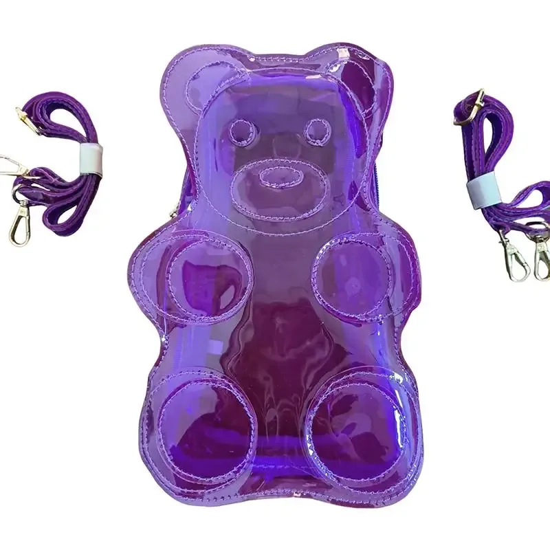 sac à dos ita avec motif d'ours mignon, grande capacité, sac transparent, sac à bandoulière décontracté pour les fans d'anime, accessoire scolaire quotidien