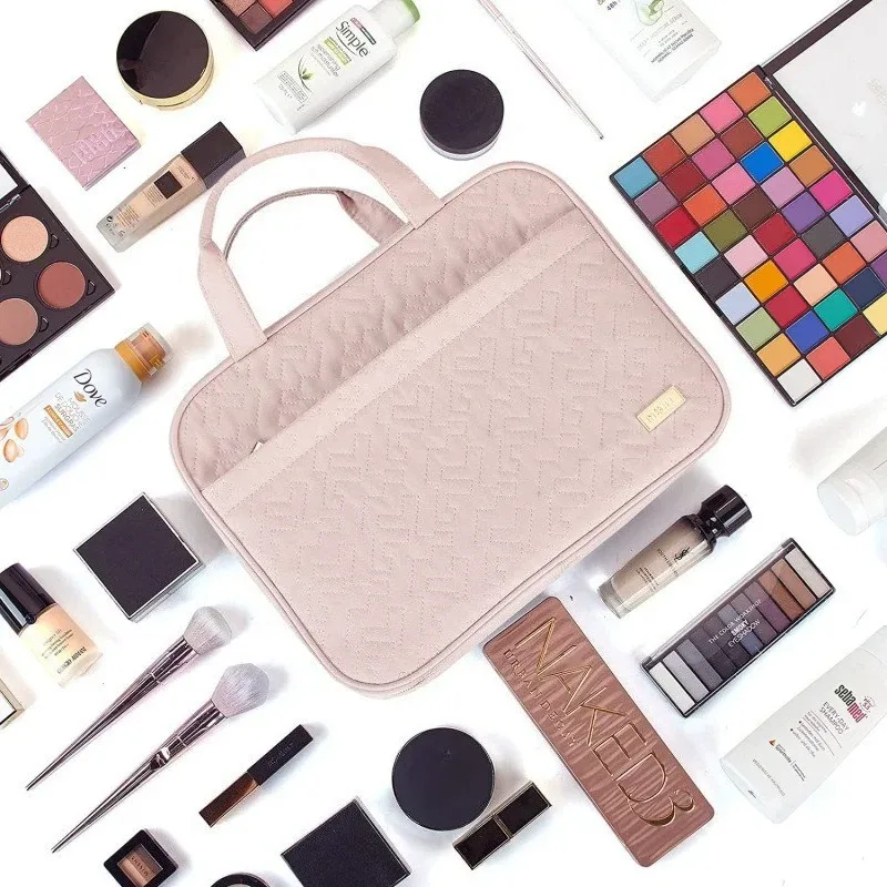 trousse de toilette de voyage pour femmes, rose, organisateur de maquillage portable à suspendre, ensemble de brosses à shampooing de taille voyage, accessoires de maquillage