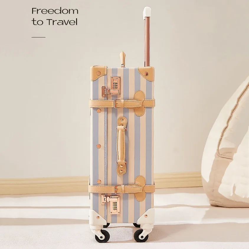 valise rétro originale, petite valise de voyage à roulettes avec roues pivotantes et poignée, 20/24/28 pouces, nouveau produit, sac de voyage