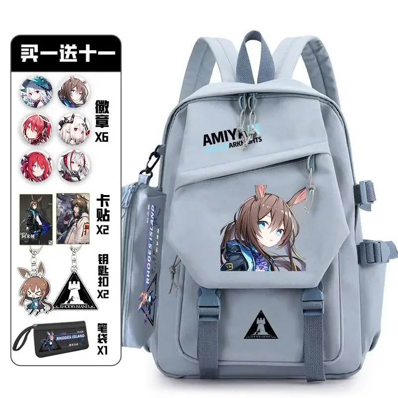 arknight – sac à dos avec douleur, ensemble de badges, sac d'anime, cartable pour adolescents, sac de voyage pour livre d'étudiants, fille et garçon, cosplay