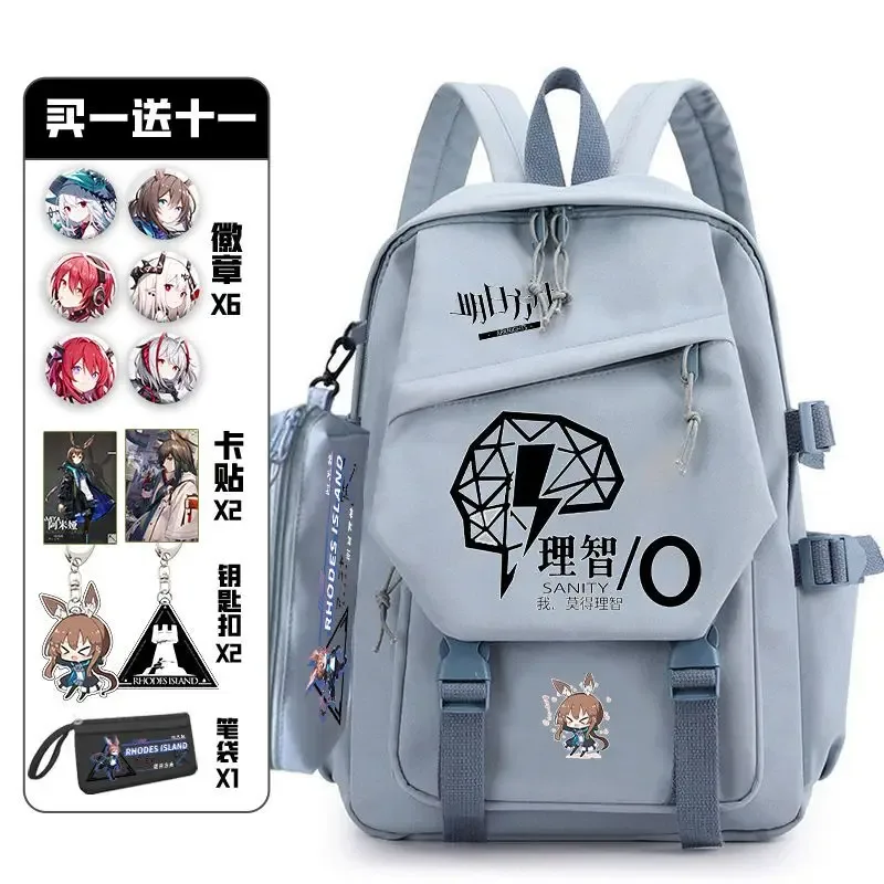 arknight – sac à dos avec douleur, ensemble de badges, sac d'anime, cartable pour adolescents, sac de voyage pour livre d'étudiants, fille et garçon, cosplay