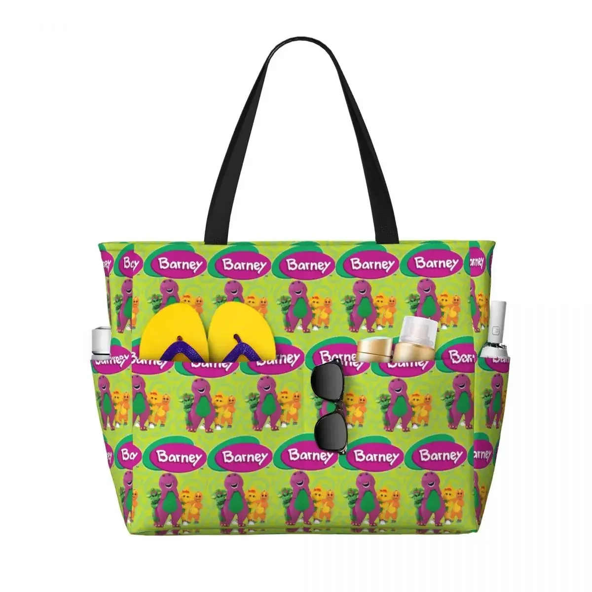 barney and friends – sac fourre-tout de plage, sac de sport, de yoga, grand sac fourre-tout pour femmes, sac de voyage, sac de fitness