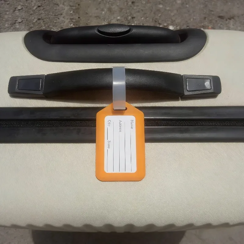 étiquettes de bagages de voyage portables avec carte d'identité, étiquettes d'embarquement en pvc diy, étiquettes nominatives pour valises, accessoires de voyage unisexes