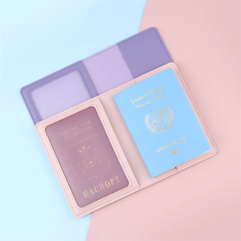 housse de passeport en cuir pu pour femmes et hommes, noir/rouge/rose/violet/bleu/marron/blanc/gris/jaune, étui de passeport pour hommes et femmes