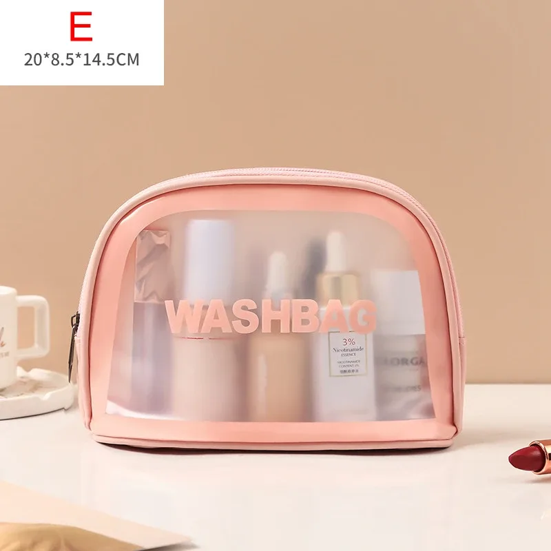 sac de lavage de voyage portable pour femmes, pochette de rangement transparente et étanche pour maquillage, organisateur de cosmétiques de grande capacité, étui de beauté pour femmes