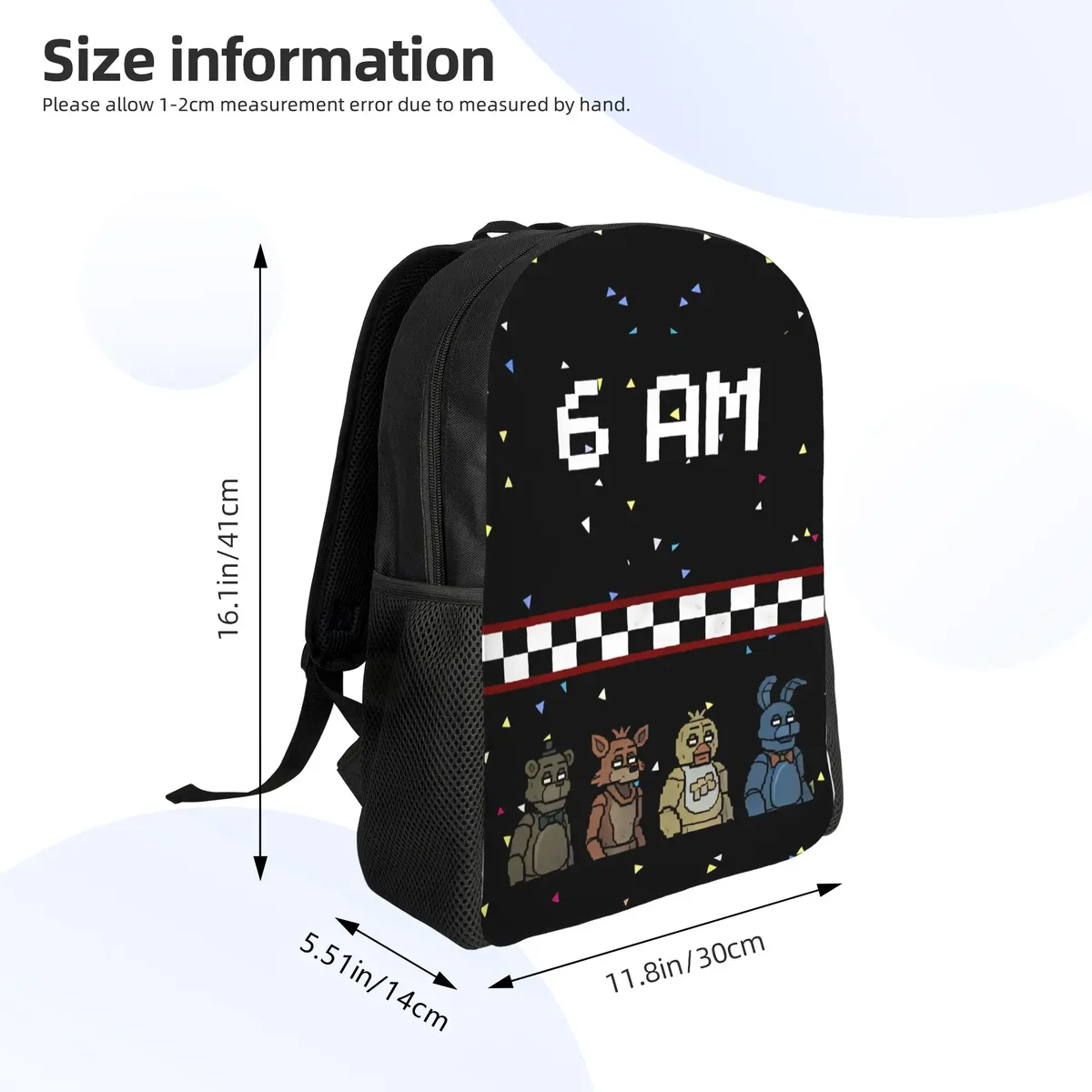 sac à dos fnaf horror game pour hommes, grands sacs à dos en polyester, sacs décontractés pour lycée, sac à dos de voyage personnalisé
