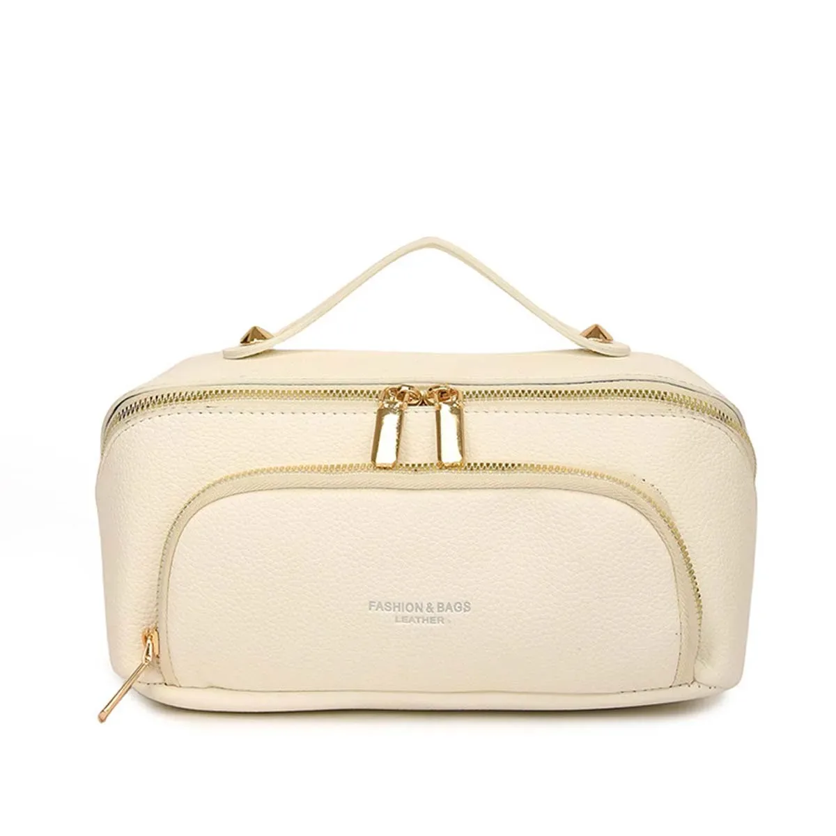 sac de maquillage nuage en cuir pu, oreiller, trousse de maquillage portable de grande capacité, trousse de toilette de voyage, sac de rangement de cosmétiques, motif litchi