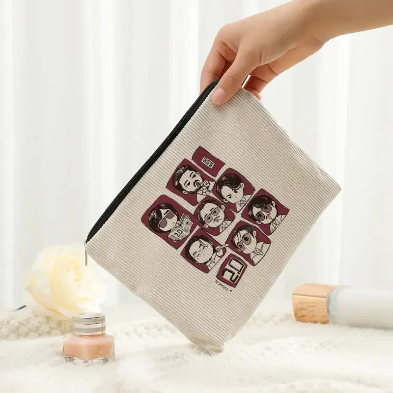 trousse de maquillage en velours côtelé arirang world tour 2026, pochette multifonctionnelle à fermeture éclair pour femme, sac de rangement de voyage idéal, cadeaux pour fans k-pop