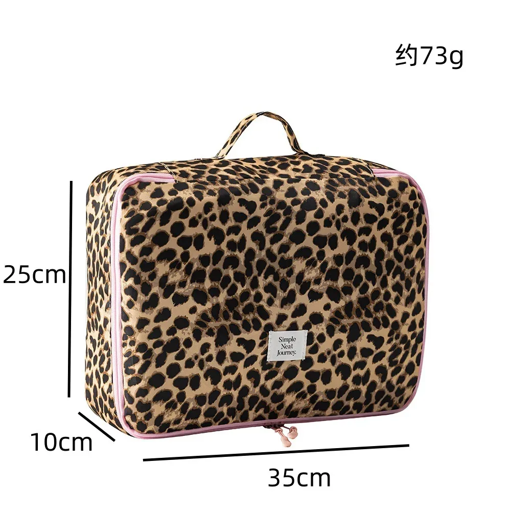 sac de voyage à imprimé léopard, sac de rangement de maquillage, organisateur de cosmétiques, sac de rangement de bagages portable, pochette de toilette pour femmes, voyage en plein air