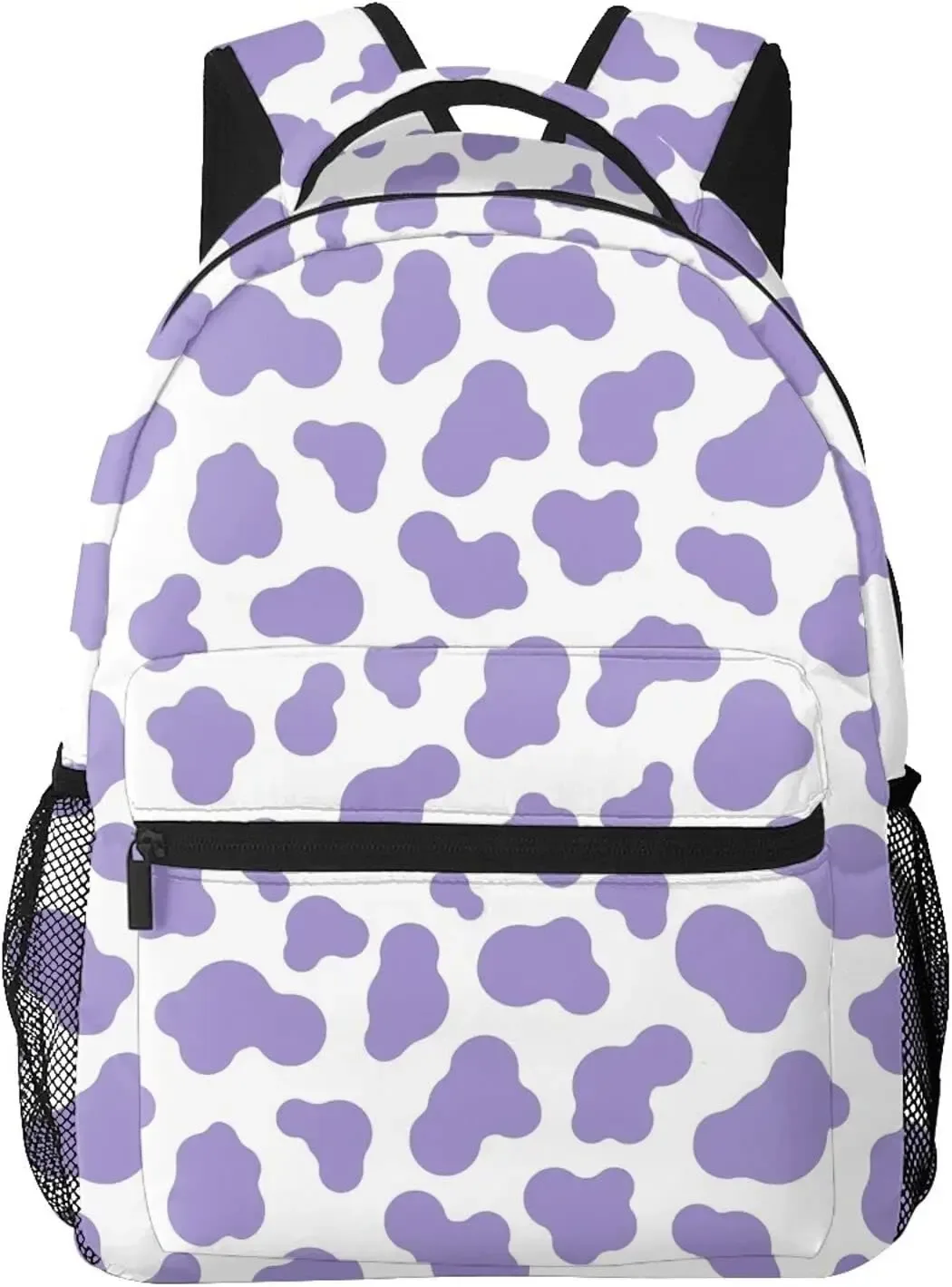 sac à dos imprimé vache violette, sacs pour ordinateur portable de grande capacité, sac de voyage de travail, accessoires college vache violette
