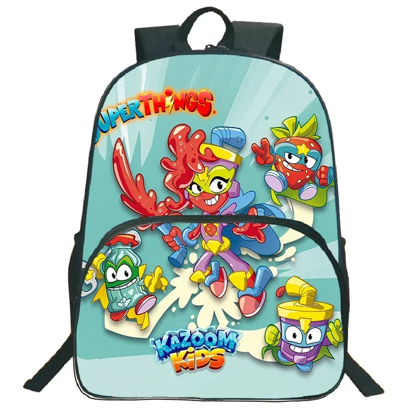 jeu superzings sac à dos 16 pouces garçons filles bookbag dessin animé sac à dos superthings sacs d'école étudiants sacs de voyage sac à dos à fermeture éclair