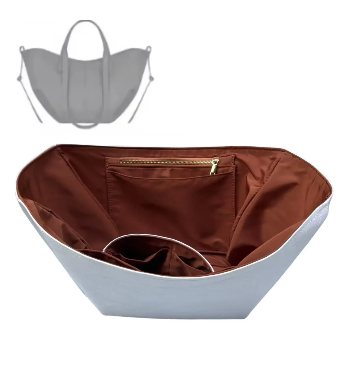 pour sac intérieur organisateur liner cyme mini, surface en papier dupont et insert de sac en nylon