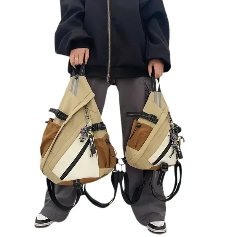 sac à dos de dehors hip hop pour homme et femme, multifonction, étanche, voyage, école, à bandoulière, poitrine, nouvelle collection