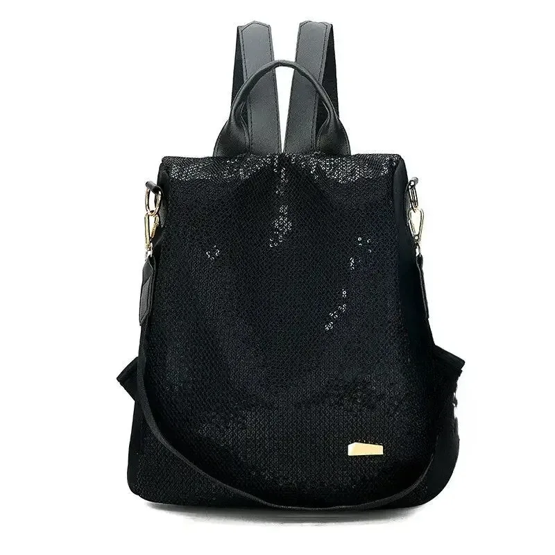 sac d'école antivol à paillettes pour femmes, sac à dos multifonction oxford, grande capacité, voyage en plein air, version coréenne, nouvelle collection 2024
