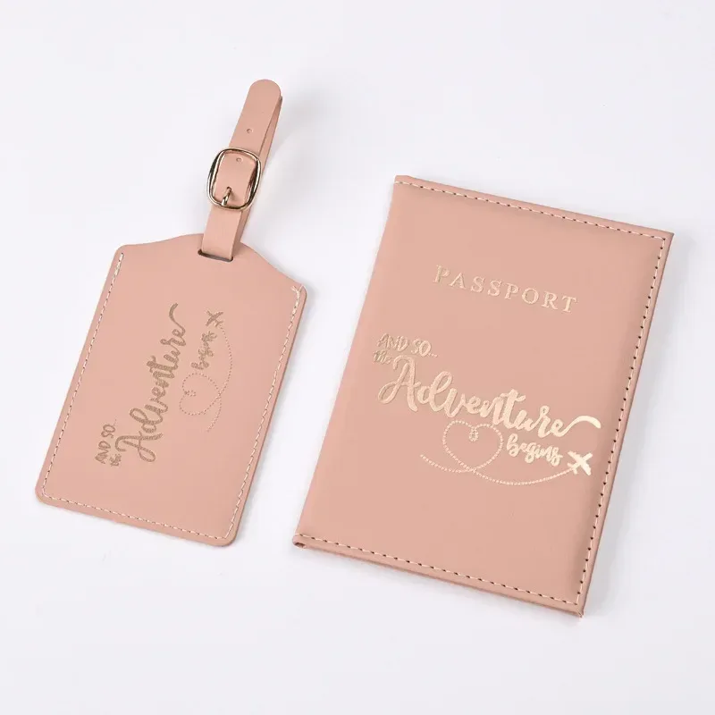 1 ensemble nouveau pu lettre impression porte-passeport étui air billet clip passeport couvre étiquette de bagage id banque porte-carte de crédit sac unisexe