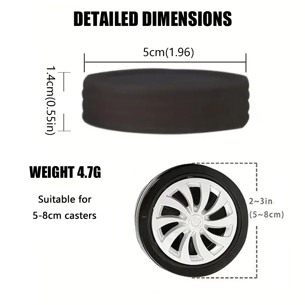 8 protections de roulettes de valise en silicone, réduisant le bruit, accessoires de voyage pour chariot