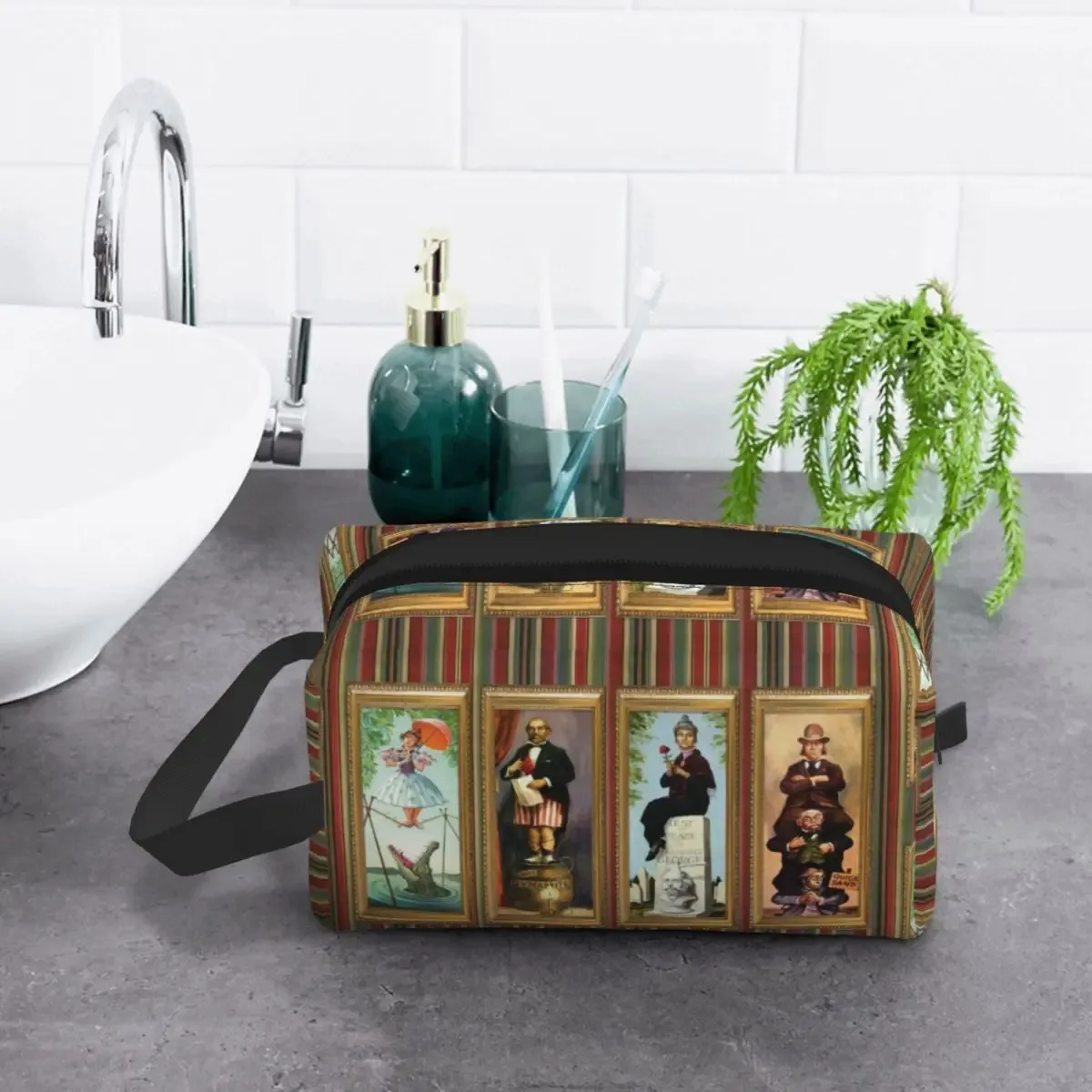 trousse de toilette de voyage personnalisée, mignonne, extensible, pour manoir hanté, maquillage, cosmétique, trousse de rangement, pour femme