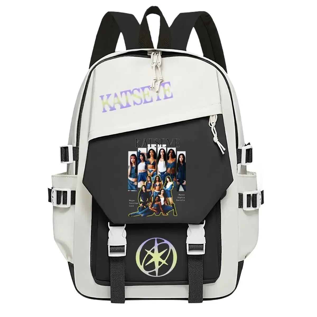 sac à dos d'école imprimé kpop katseye pour adolescentes, sac à dos de grande capacité pour étudiantes, sac à dos de mode pour femmes, sac à dos de voyage