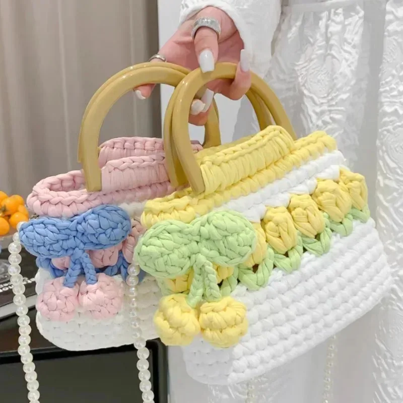 2 poignées de sac en forme de d tendance, accessoires de remplacement diy pour sacs à main, sacs fourre-tout, sacs à bandoulière, en bois et résine