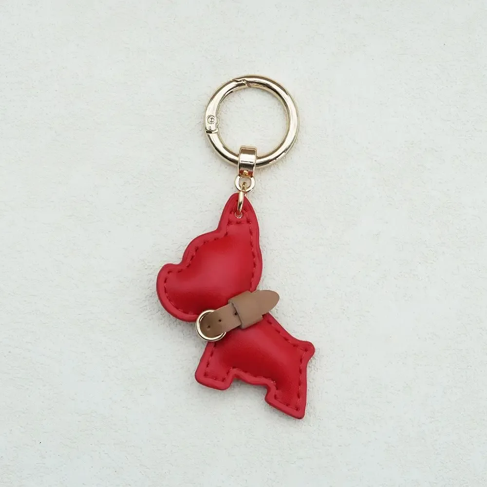 Porte-clés Bouledogue Français, Chien Animal Mignon, Chiot en Cuir PU, Pendentif de Sac à Main Tendance, Décoration de Sac à Dos