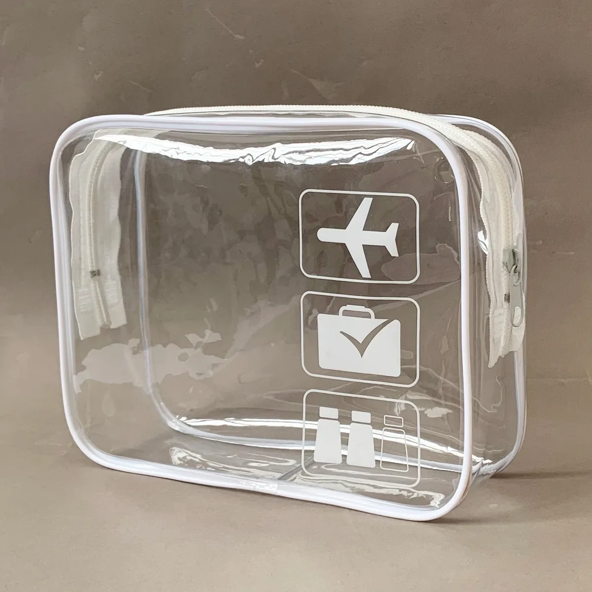 sac de voyage transparent en pvc certifié tsa pour articles de toilette, accessoires de transport aérien