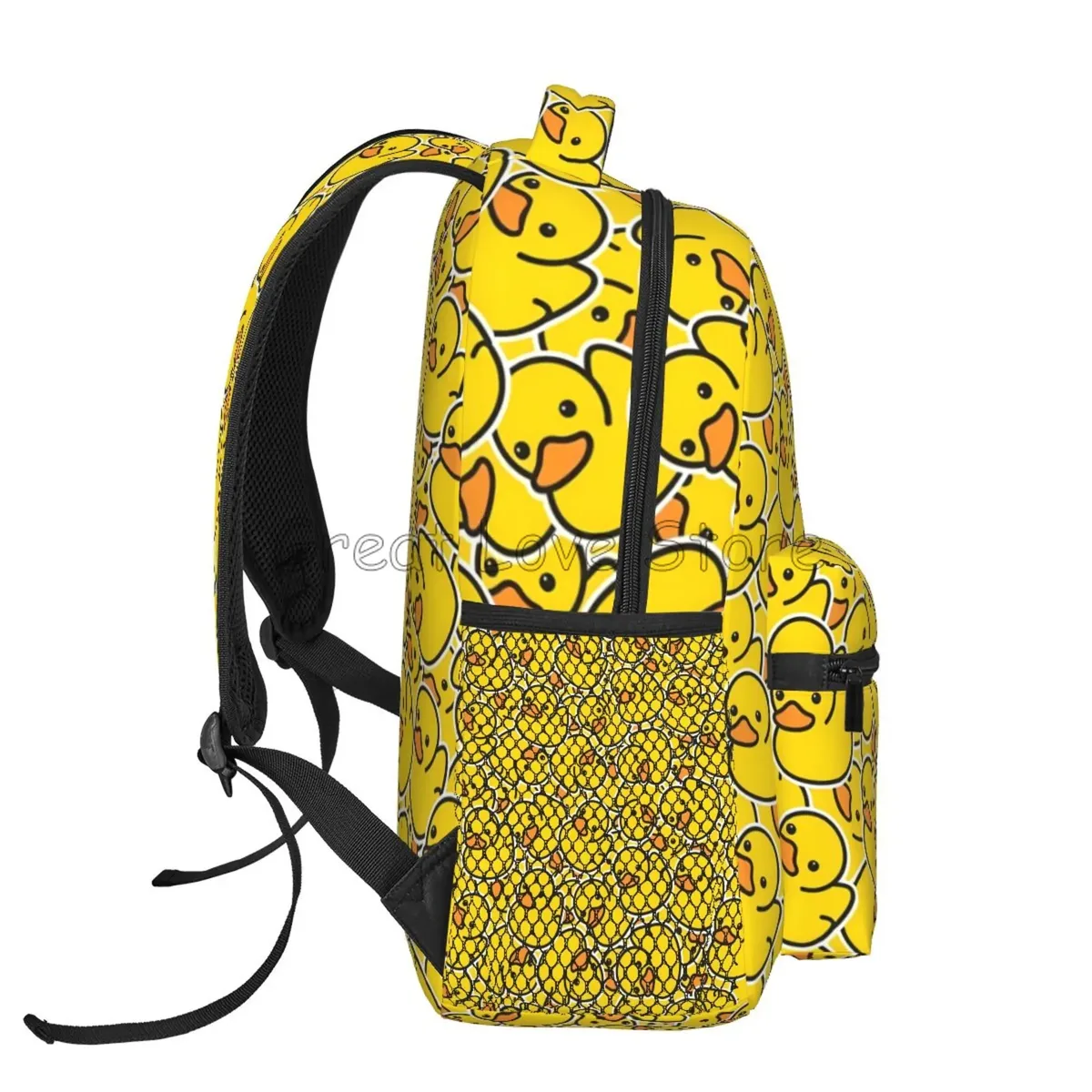 sac à dos en caoutchouc imprimé canards de dessin animé pour ordinateur portable, mignon canards jaunes, sacs à dos de voyage de grande capacité, sac à bandoulière pour étudiant, sac à livres d'école