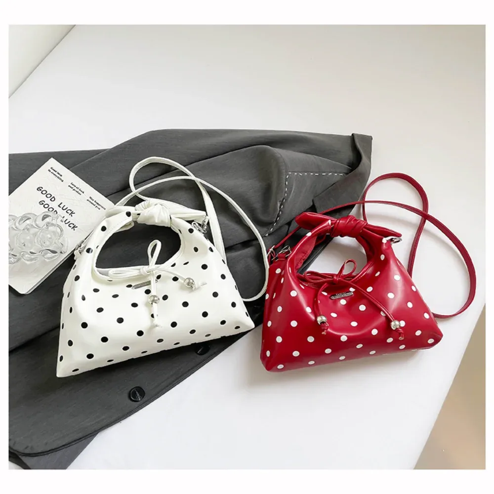 petit sac à main tendance en cuir, sac à bandoulière à pois, sac polyvalent pour femmes, accessoires féminins