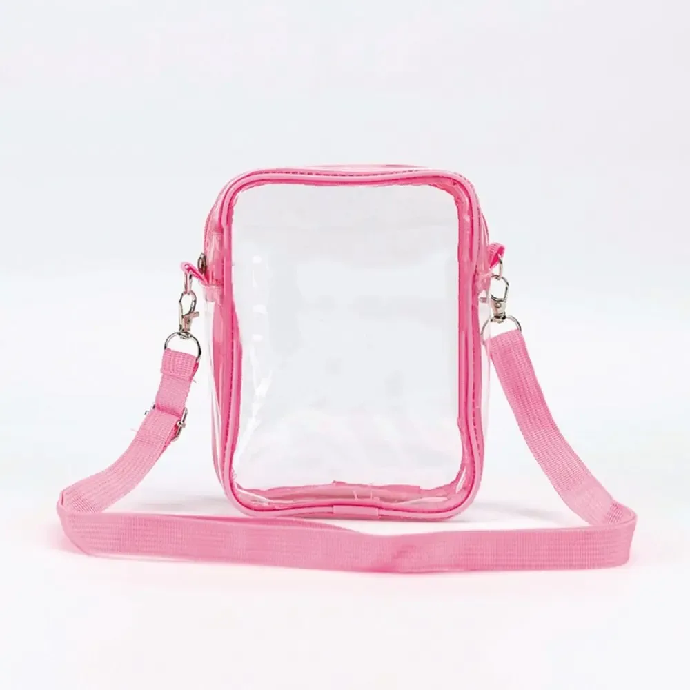 Sac à bandoulière transparent en PVC pour usage décontracté, pochette de rangement transparente, sacoche simple pour téléphone, sac messager pour festival