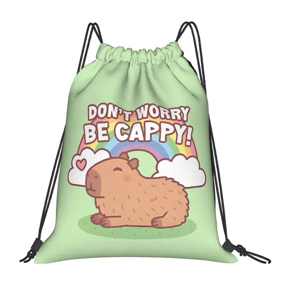 sac à dos à cordon de serrage capybara mignon, sac de sport résistant à l'eau, sac à cordon pour le yoga, 36 cm (largeur) x 43 cm (hauteur)