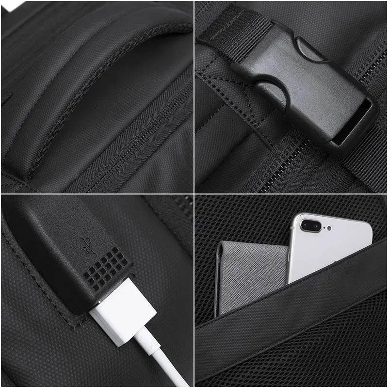 bange voyage sac à dos hommes affaires sac à dos école extensible usb sac grande capacité 17.3 ordinateur portable étanche mode sac à dos