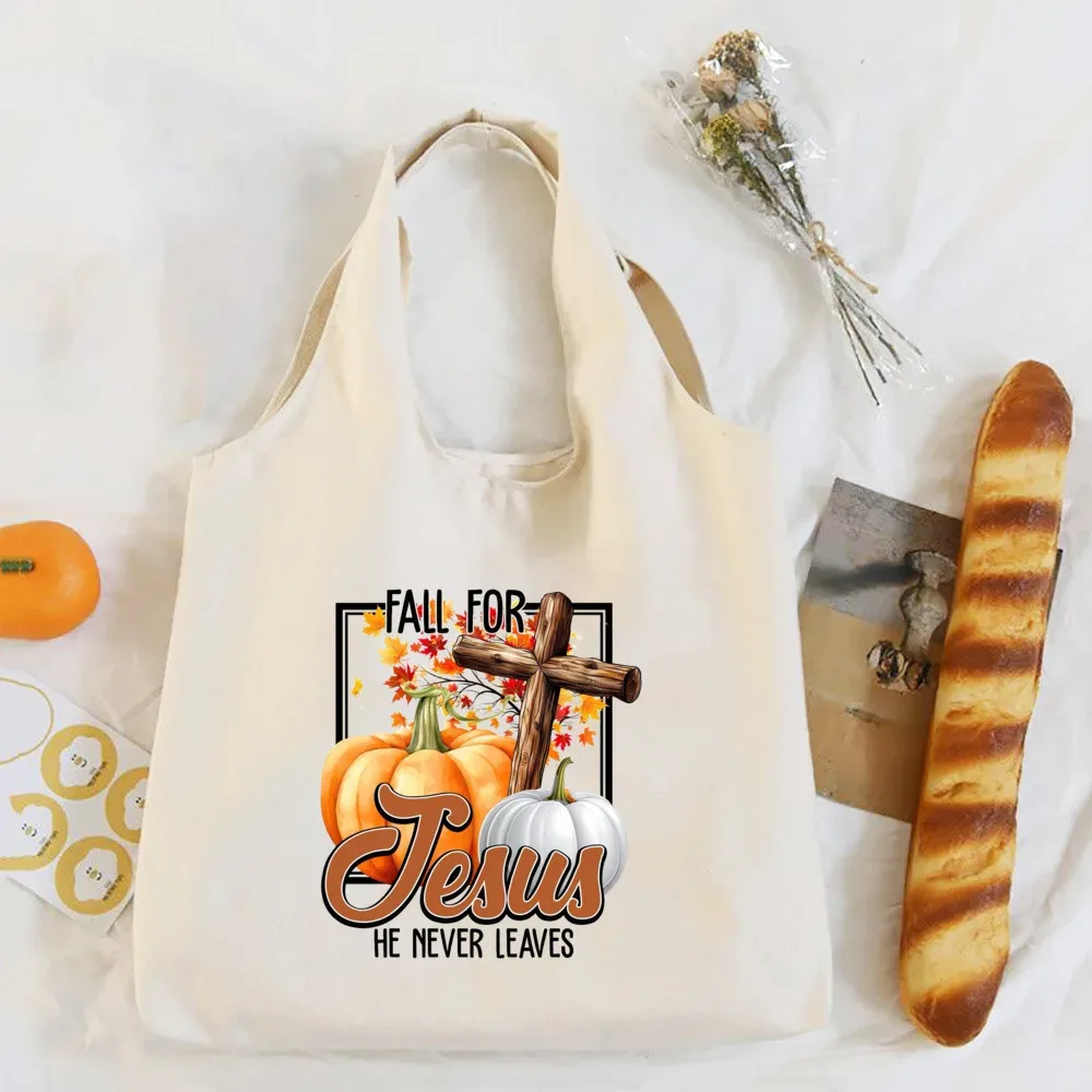 sac à bandoulière imprimé pumpkin spice & jesus christ, automne, thanksgiving, halloween, sacs en toile, sac à main fourre-tout festif, cadeau pour elle