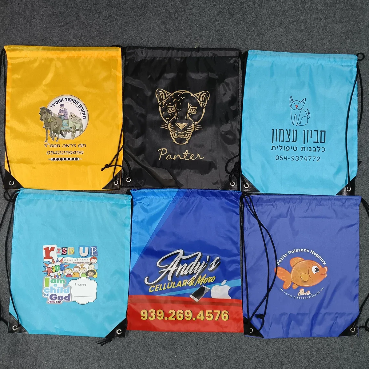 10 sacs à dos personnalisés avec cordon de serrage, imperméables, pour la gym, le sport, le football, sacs promotionnels décontractés pour l'extérieur, impression de logo