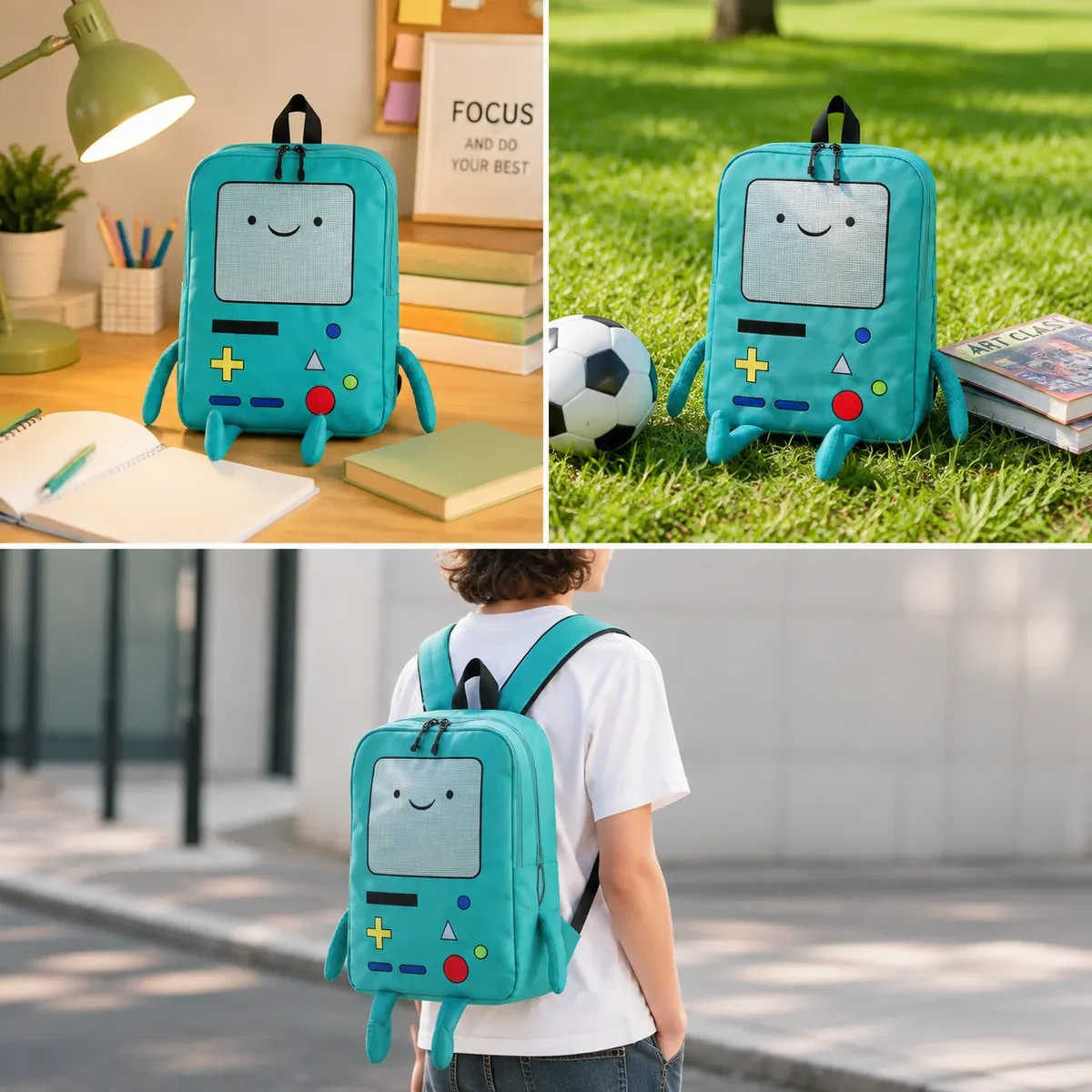 sac à dos en toile 3d robot dessin animé grande capacité 14 pouces kawaii unisexe pour étudiant avec panneau dorsal respirant