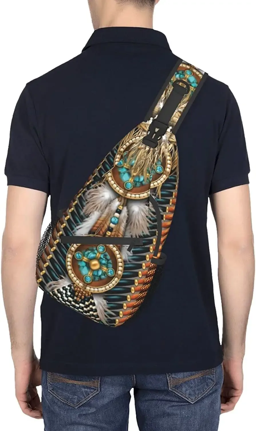 sac à dos indien à bandoulière, sac à dos à bandoulière décontracté, sac à dos de poitrine pour hommes et femmes, sport, randonnée, salle de sport