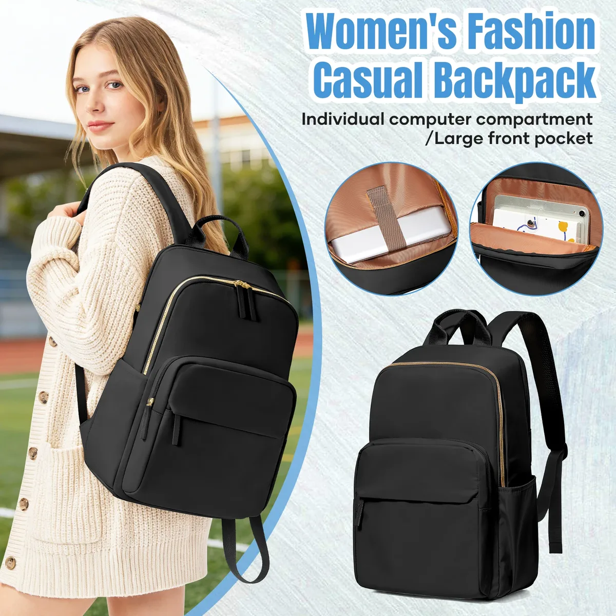 Sac à dos de voyage pour femmes, sacs à dos élégants pour filles, sac à dos décontracté pour filles, sac à dos pour ordinateur portable de week-end, sac à dos scolaire pour filles d'université