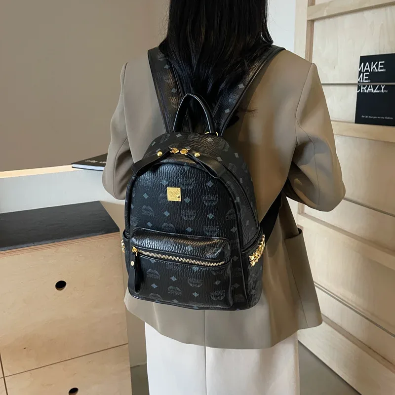 sac à dos imprimé rétro pour femmes, grande capacité, sac d'école de voyage à la mode, sac polyvalent et élégant pour femmes