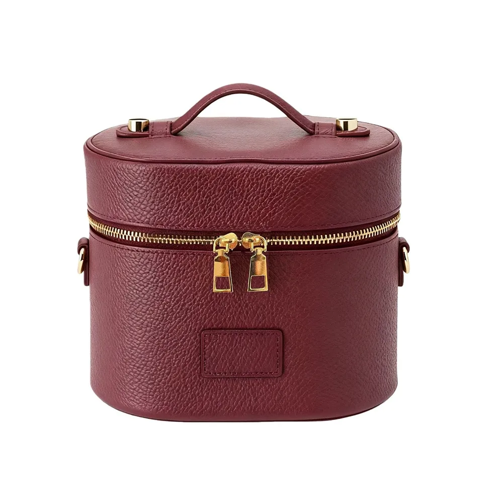 pochette cosmétique en cuir pu personnalisable : simple, portable, bandoulière, à main, grande capacité pour les voyages