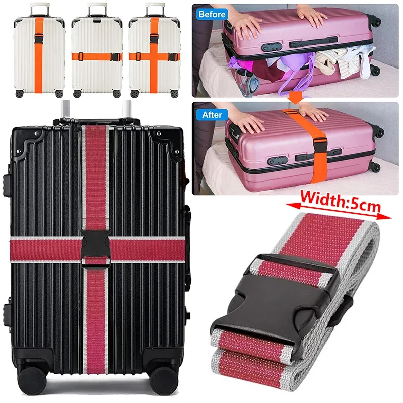 sangle de bagage de voyage réglable avec cadenas à combinaison, ceinture de sécurité antivol pour bagages, sangle de fixation pour l'emballage