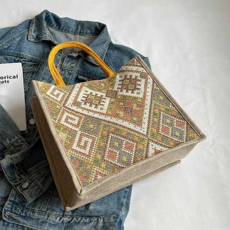 nouveau sac de navetteur grande capacité style ethnique 2025 – sac fourre-tout à bandoulière tendance 2023 pour femme, style national, vente chaude