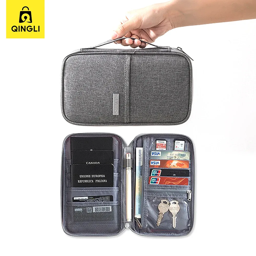 Nouveau Portefeuille de Voyage Grande Capacité pour Passeports, Housse de Protection pour Hommes et Femmes, Étui Étanche pour Documents, Billets d'Avion et Cartes de Crédit
