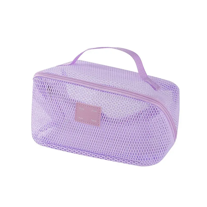 grande trousse de maquillage portable en maille grande capacité, avec fermeture éclair, multi-couches, transparente, organiseur de cosmétiques, trousse de toilette carrée
