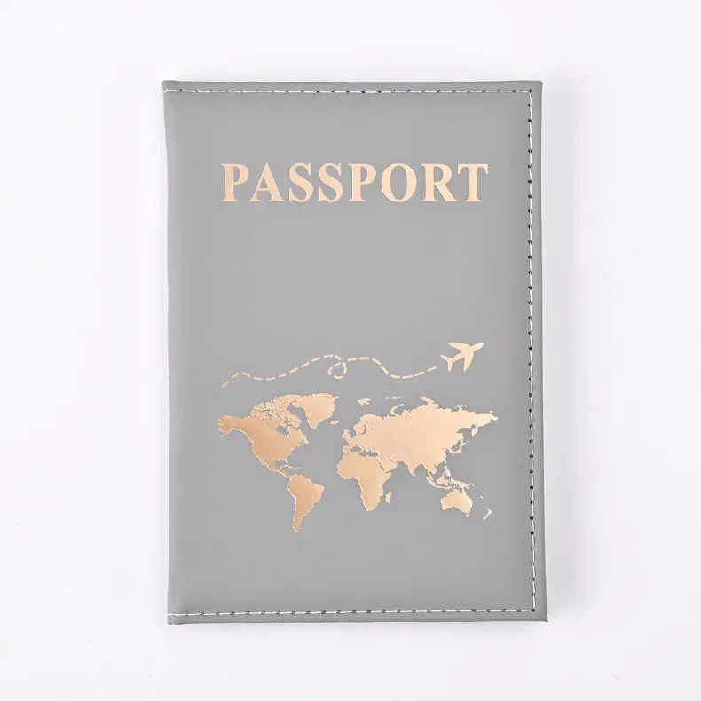 étui de voyage en cuir pu pour porte-passeport doré, pour femmes et hommes, couverture de carte de billet, accessoires de protection pour passeport