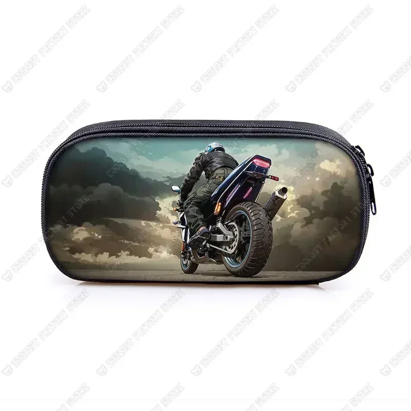 trousse de maquillage à motif de moto cool, trousse à crayons hurbike motor, trousse à cosmétiques pour adolescents, étuis à cosmétiques