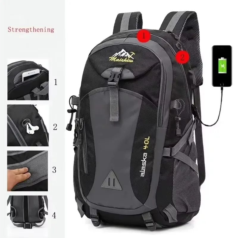 sac à dos étanche d'alpinisme antivol pour hommes, sacs de sport d'équitation, camping en plein air, voyage, escalade, randonnée