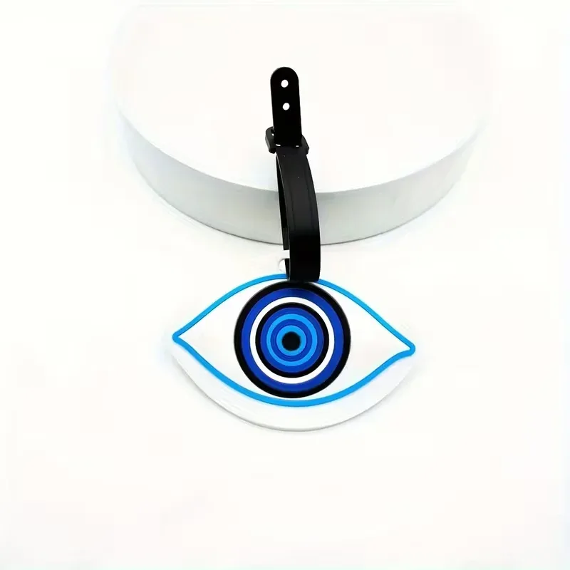 1 pièce étiquette de bagage bleue style indépendance, porte-étiquette, porte-carte d'identité anti-perte pour aéroport, essentiel pour les voyages ou les déplacements professionnels